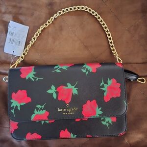 Kate Spade Black and Red Floral Women's Bag